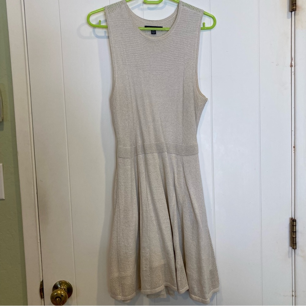 american eagle cream sleeveless knit dress